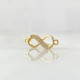 Herraje Infinito 0.8gr / 1.8cm-Circones Blancos Oro Amarillo 18K *