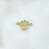 Charm Corona RX 0.75gr / 1.7cm / Green Bank Zircons Yellow Gold 18K ©