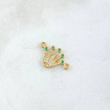 Charm Corona RX 0.75gr / 1.7cm / Green Bank Zircons Yellow Gold 18K ©