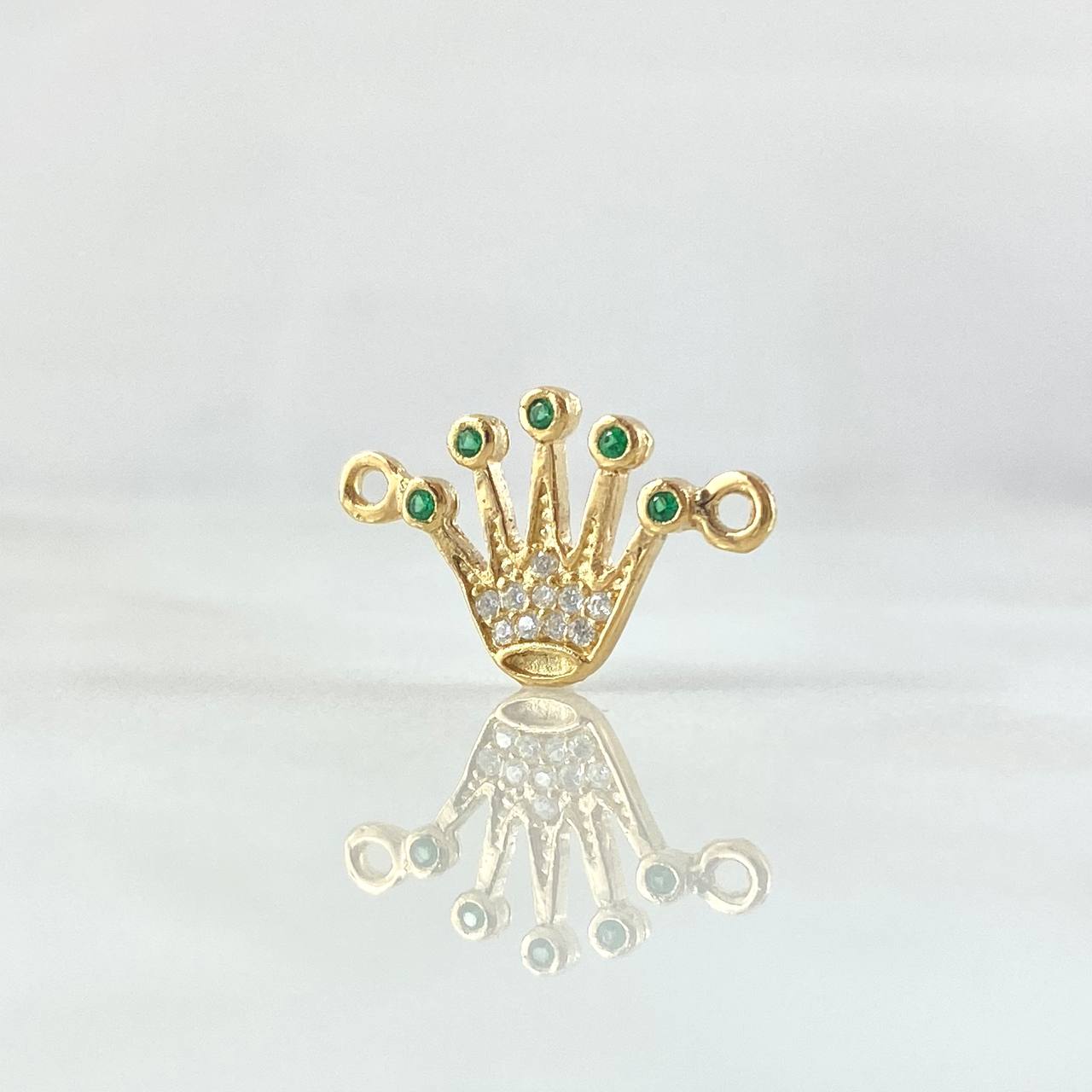 Charm Corona RX 0.75gr / 1.7cm / Green Bank Zircons Yellow Gold 18K ©
