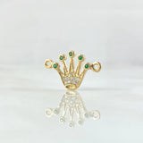 Charm Corona RX 0.75gr / 1.7cm / Green Bank Zircons Yellow Gold 18K ©