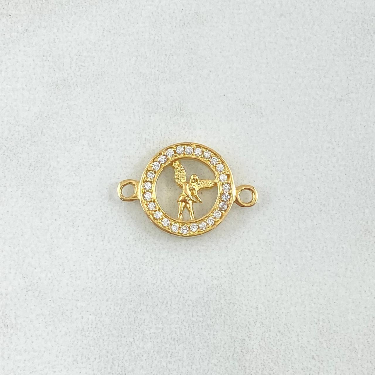Charm San Miguel Arcangel 1.05gr / 1.7cm / White Zircons Yellow Gold 18K
