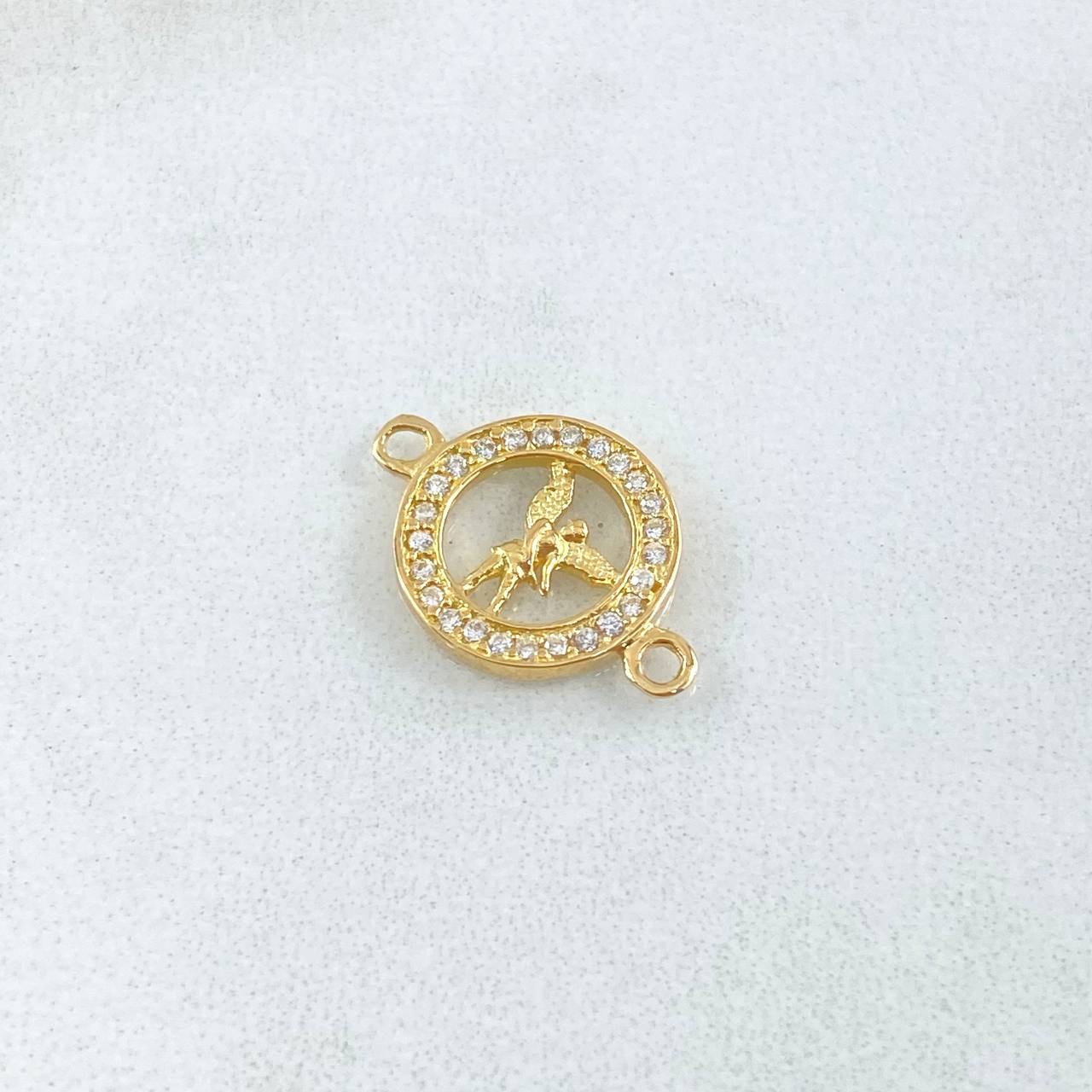 Charm San Miguel Arcangel 1gr / 1.7cm / White Zircons Yellow Gold 18K ©