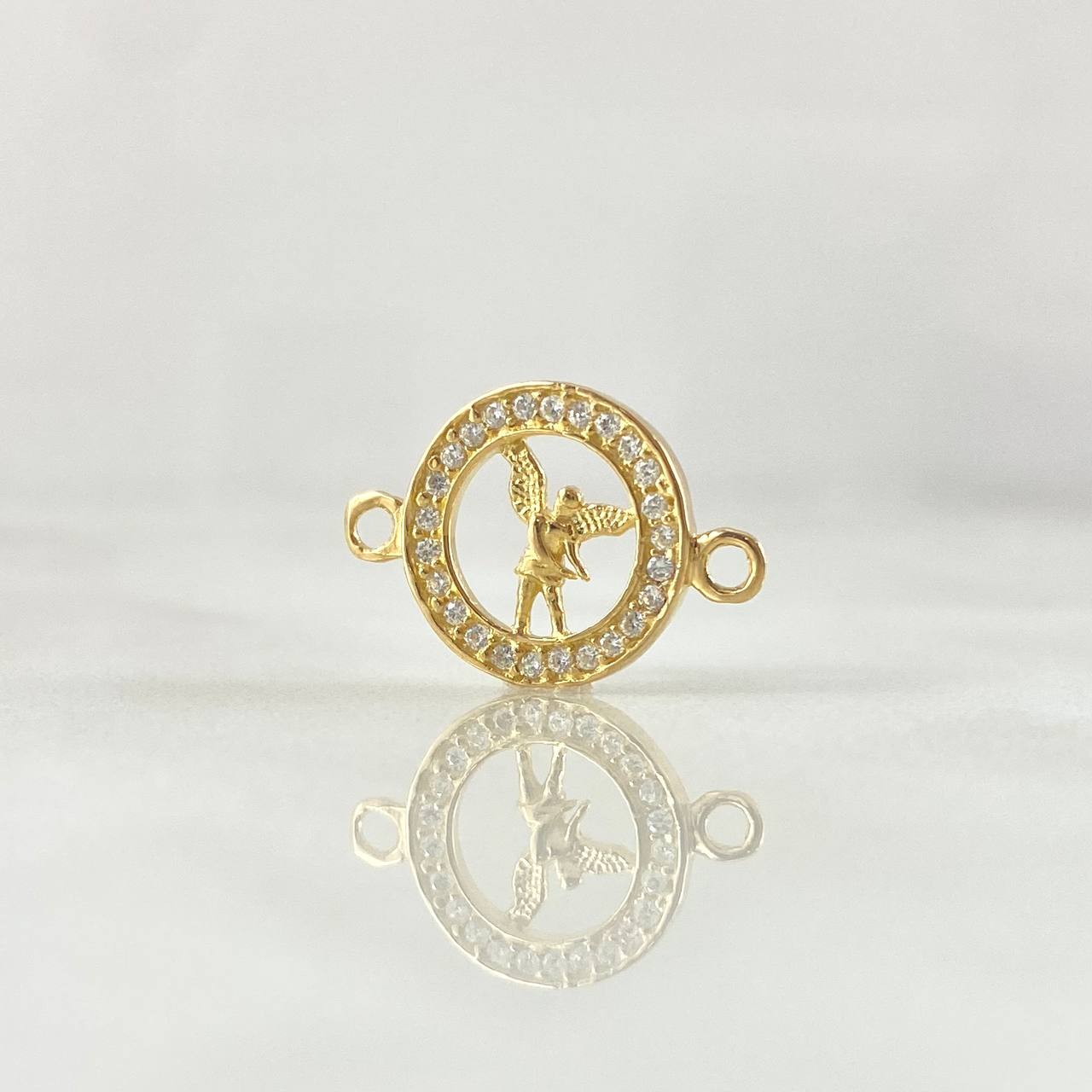 Charm San Miguel Arcangel 1gr / 1.7cm / White Zircons Yellow Gold 18K ©