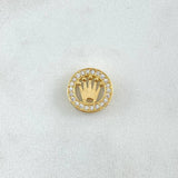 Charm Corona RX 1.8gr / 1.1cm / Drum White Zircons Yellow Gold 18K ©