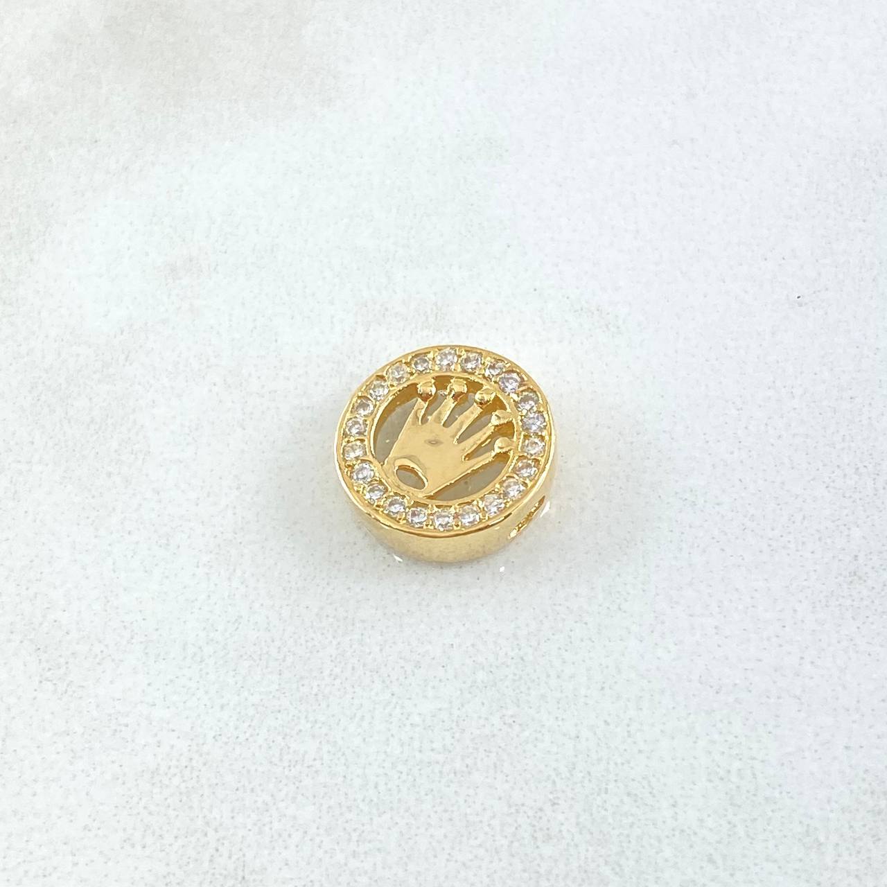 Charm Corona RX 1.8gr / 1.1cm / Drum White Zircons Yellow Gold 18K ©