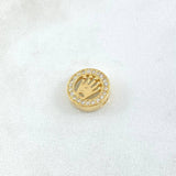 Charm Corona RX 1.8gr / 1.1cm / Drum White Zircons Yellow Gold 18K ©