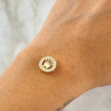 Charm Corona RX 1.8gr / 1.1cm / Drum White Zircons Yellow Gold 18K ©
