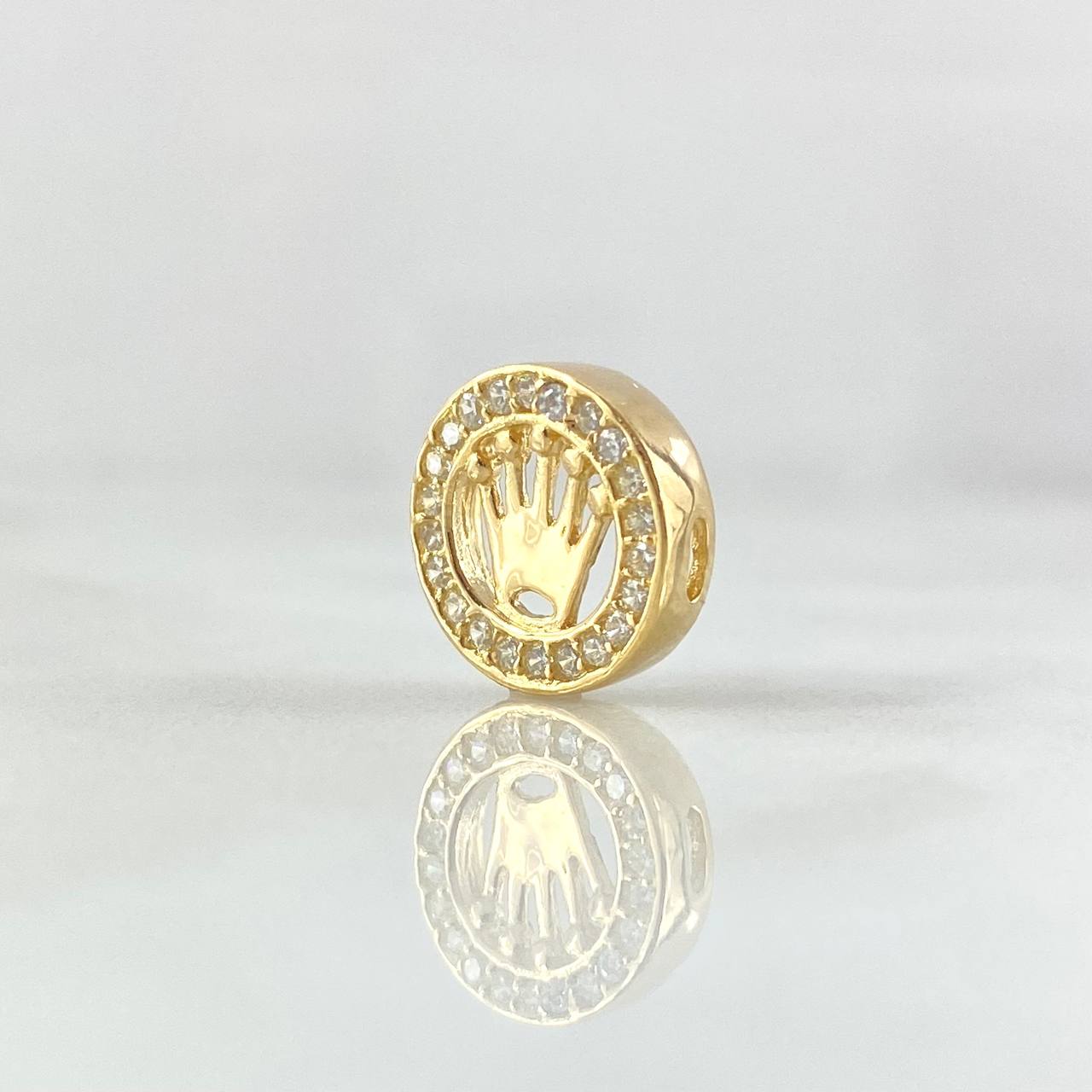 Charm Corona RX 1.8gr / 1.1cm / Drum White Zircons Yellow Gold 18K ©