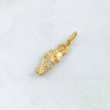 Dije San Judas 1.2gr / 2.4cm / Circones Blancos Oro Amarillo 18K