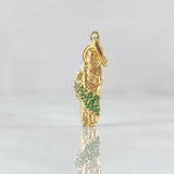 Dije San Judas 1.2gr / 2.4cm / Circones Verdes Oro Amarillo 18K ©