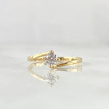 Ring Solitaire 1.4g / T6 / White Zircon Yellow Gold 18K