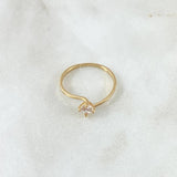 Ring Solitaire 1.4g / T6 / White Zircon Yellow Gold 18K