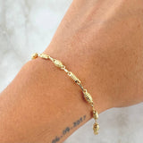 Pulso Rustica Granada Cilindro 2.5gr / 17cm-Oro Amarillo 18K