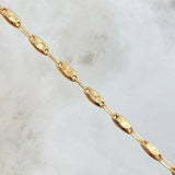 Pulso Rustico Ovalo Diamantado 5.2gr / 21cm-Oro Amarillo 18K *