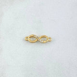 Herraje Infinito 0.65gr / 1.6cm-Circones Blancos Oro Amarillo 18K *