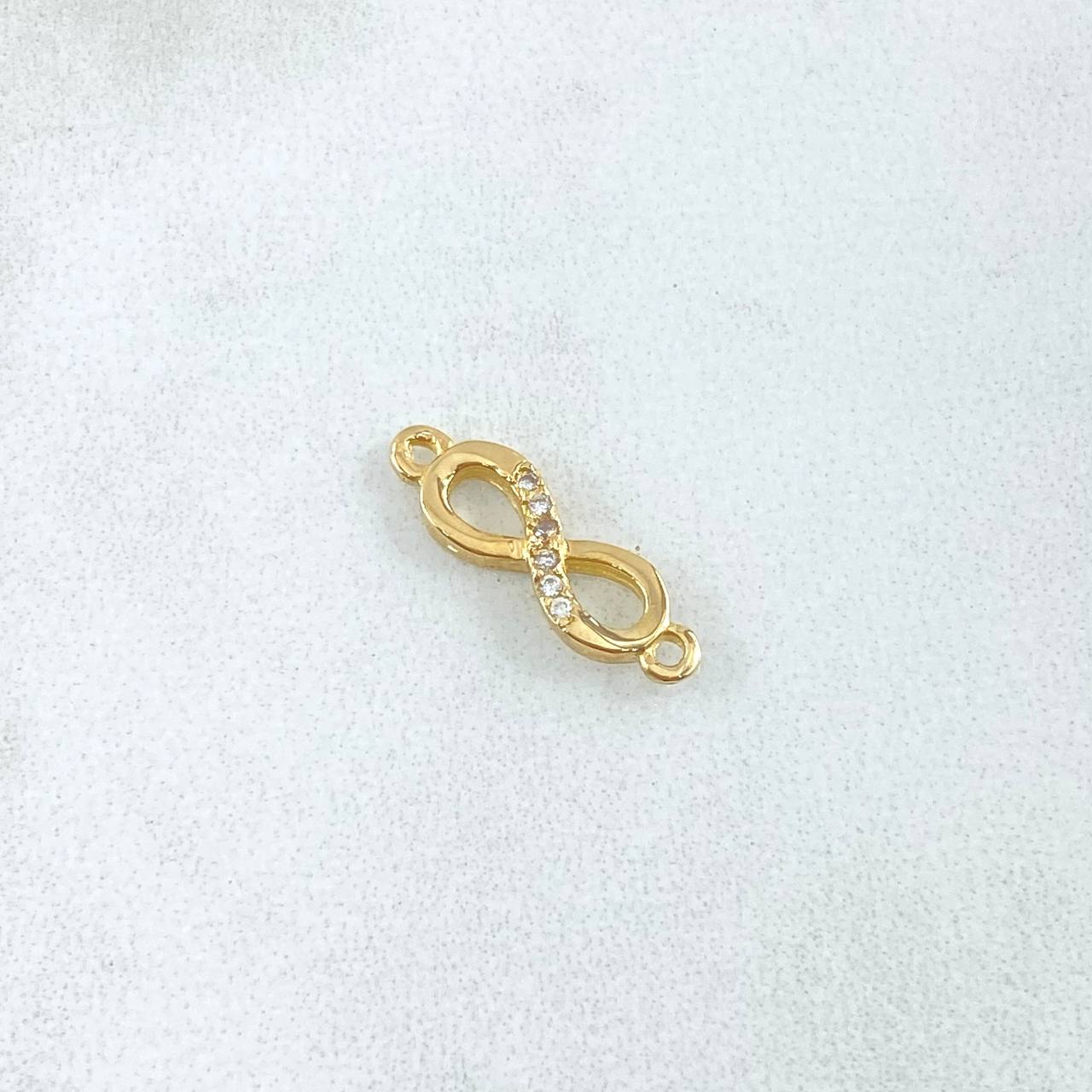 Herraje Infinito 0.7gr / 1.6cm-Circones Blancos Oro Amarillo 18K *