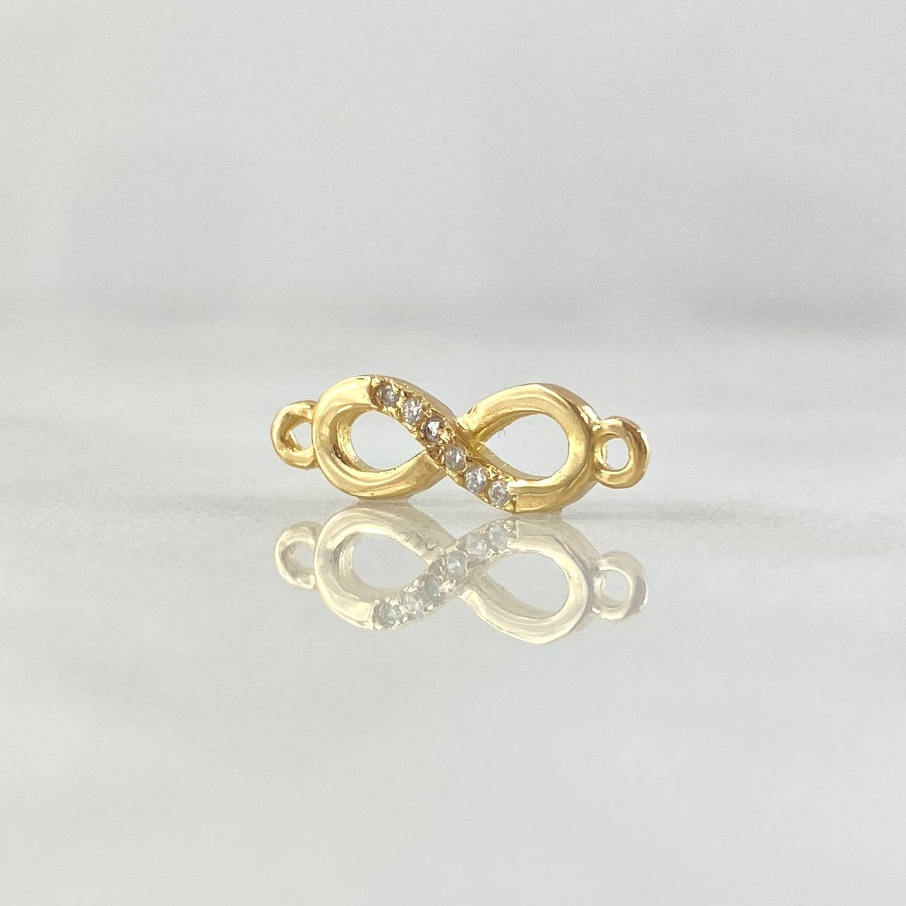 Herraje Infinito 0.7gr / 1.6cm-Circones Blancos Oro Amarillo 18K *