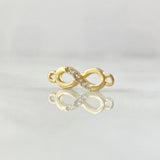 Herraje Infinito 0.7gr / 1.6cm-Circones Blancos Oro Amarillo 18K *