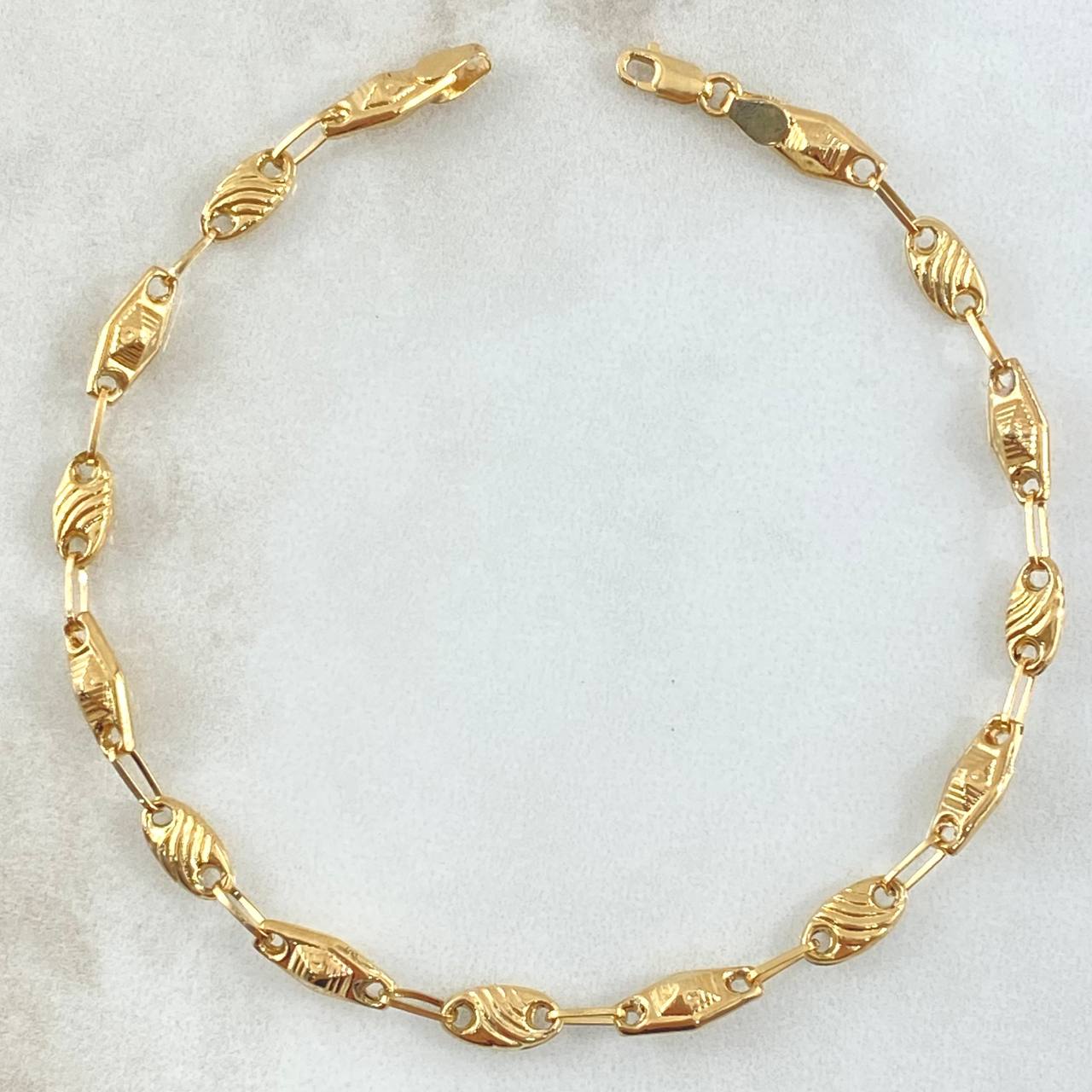Pulso Rustico GC Rombo diamandato 3.25gr / 20cm-Oro Amarillo 18K