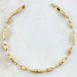 Pulso Rustico Dubai Rayado 3.4gr / 21cm-Oro Amarillo 18K *