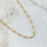 Rustic Chain with Rhombus and Intercalated Cylinders 7.7gr / 63cm-Yellow Gold 18K ©