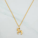 Set Rope Chain + Pendant Horse / 1.7gr / 23 1/2 in Yellow Gold 18K