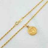 Set Rope Chain + Pendant Crown / 1.75gr / 23 1/2 in Yellow Gold 18K
