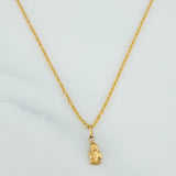 Set Rope Chain + Pendant Angel / 1.25gr / 19 3/4 in Yellow Gold 18K