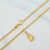 Set Rope Chain + Pendant Angel / 1.25gr / 19 3/4 in Yellow Gold 18K