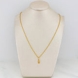 Set Rope Chain + Pendant Angel / 1.25gr / 19 3/4 in Yellow Gold 18K