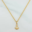 Set Rope Chain + Anchor Pendant / 1.55gr / 19 3/4 in 18K Yellow Gold