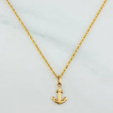 Set Rope Chain + Anchor Pendant / 1.55gr / 19 3/4 in 18K Yellow Gold