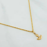Set Rope Chain + Anchor Pendant / 1.55gr / 19 3/4 in 18K Yellow Gold