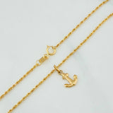 Set Rope Chain + Anchor Pendant / 1.55gr / 19 3/4 in 18K Yellow Gold