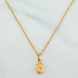 Set Rope Chain + Pendant Virgen Del Carmen / 1.4gr / 19 1/2 in Yellow Gold 18K