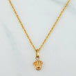 Set Rope Chain + Pendant Crown / 1.35gr / 19 3/4 in Yellow Gold 18K