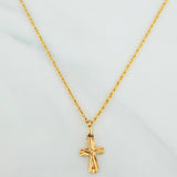 Rope Chain Set + Christ Cross Pendant / 1.5gr / 19 1/2 in 18K Yellow Gold