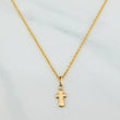 Set Rope Chain + Pendant Cross / 1.3gr / 19 1/2 in Yellow Gold 18K