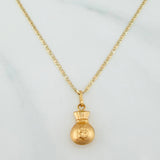 Set Flat Mariner Chain + Money Bag Pendant / 2.1gr / 19 3/4 in Three-Tone 18K Gold