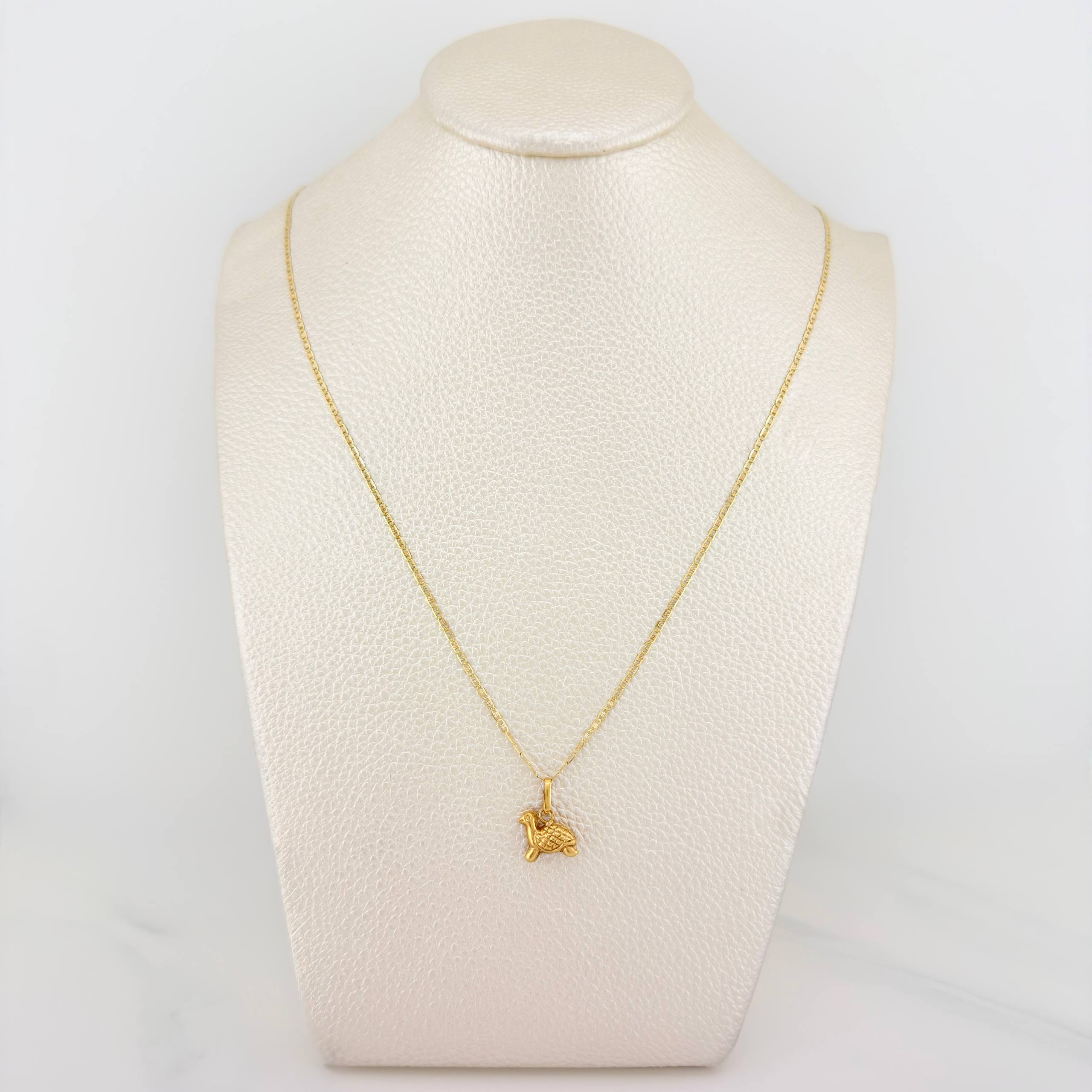 Flat Mariner Chain Set + Turtle Pendant / 2.2gr / 19 3/4 in Three Colors 18K