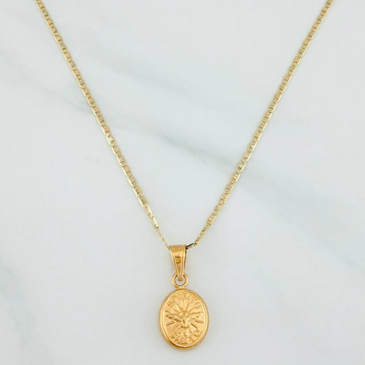 Flat Mariner Chain Set + Espiritu Santo Pendant / 2.2gr / 19 3/4 in Three Golds 18K