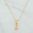 Set Mirror Flower Chain + Pendant Bear / 1.35gr / 17 1/4 in 18K Yellow Gold