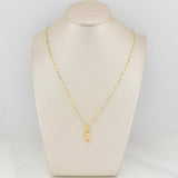 Set Mirror Flower Chain + Pendant Bear / 1.35gr / 17 1/4 in 18K Yellow Gold