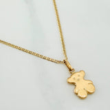 Set Flat Mariner Chain + Pendant Bear Ts / 2.6gr / 19 3/4 in Yellow Gold 18K