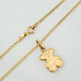 Set Flat Mariner Chain + Pendant Bear Ts / 2.6gr / 19 3/4 in Yellow Gold 18K
