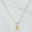 Mirror Flower Chain Set + Heart Pendant / 1.05gr / 17 3/4 in Three Golds 18K