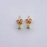 Topos Cuatro Garras 0.8gr / Esmeralda 25 Pts Oro Amarillo 18K (Joya) &