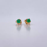 Topos Cuatro Garras 1gr / Esmeralda 50 Pts Oro Amarillo 18K (Joya) &
