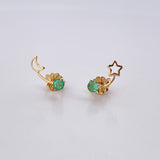 Topos Luna Y Estrella 0.85gr / Esmeralda 21 Pts Oro Amarillo 18K (Joya) &